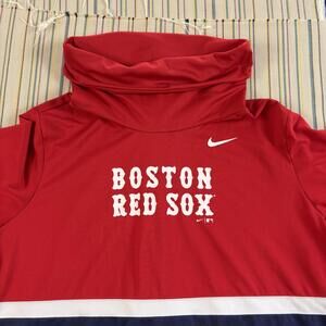 Boston Red Sox Hoodie Mens 2XL Red Blue MLB Baseball Nike Dri Fit Pullover